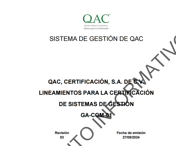 Lineamientos para la Certificación de Sistemas de Gestión