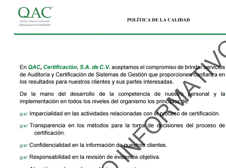 Política de la Calidad