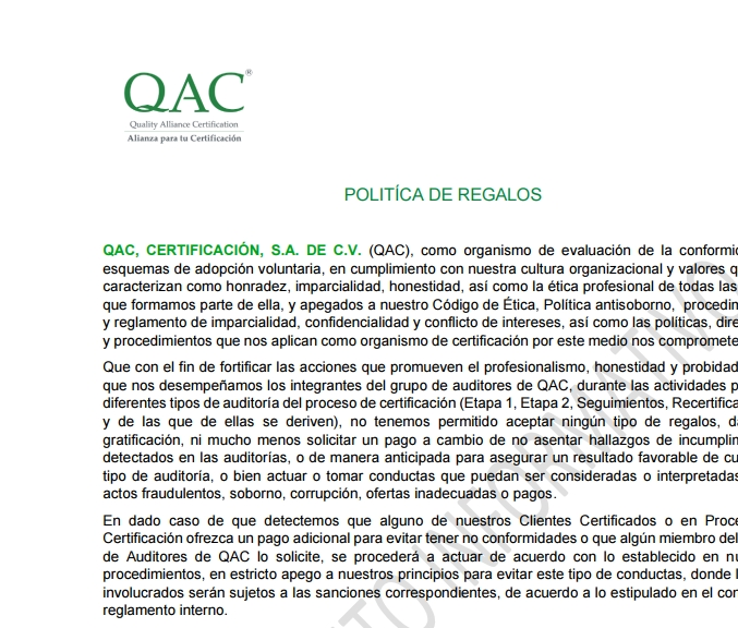 Política de Regalos